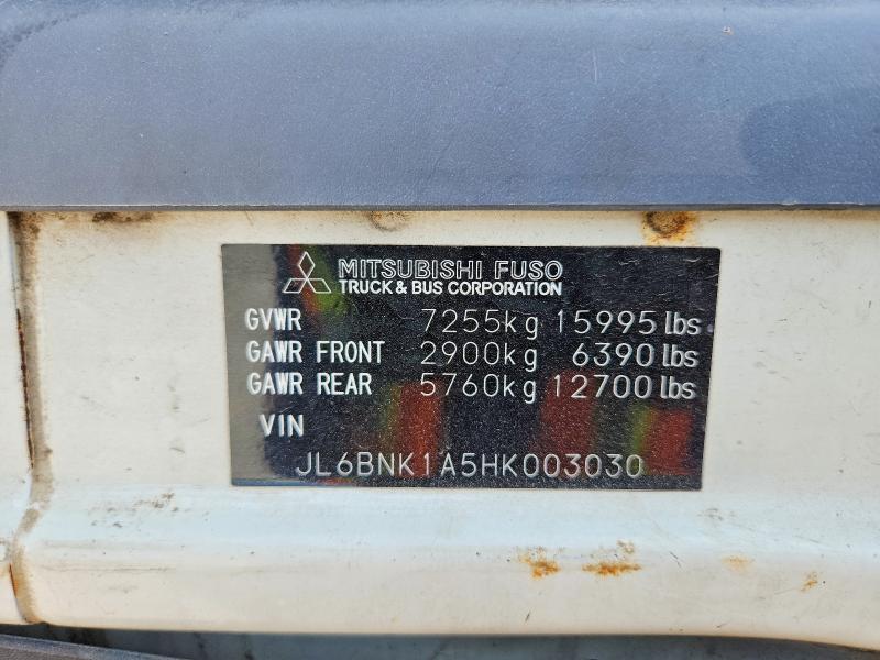 Aukcja sprzedaży 2017 Mitsubishi Fec72s, vin: JL6BNK1A5HK003030, numer aukcji: 67031806
