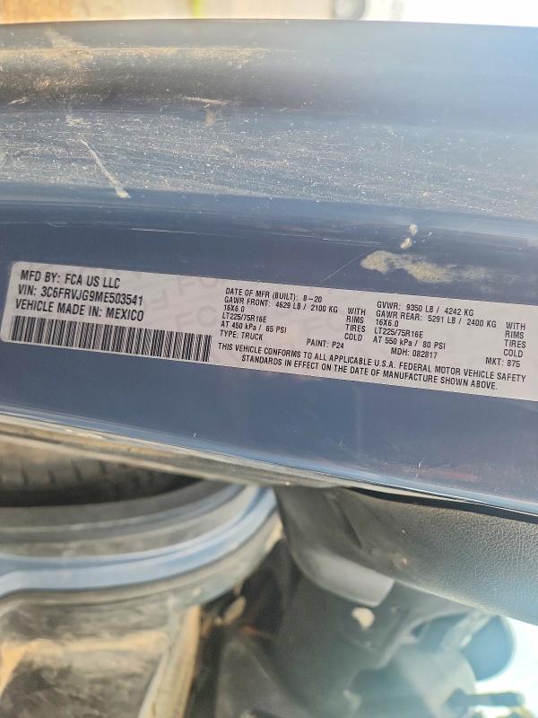 Aukcja sprzedaży 2021 Ram Promaster 3500, vin: 3C6FRVJG9ME503541, numer aukcji: 67745876