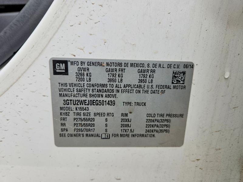 Продаж на аукціоні авто 2014 Gmc Sierra, vin: 3GTU2WEJ0EG501439, номер лоту: 70519336