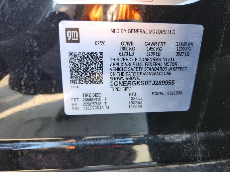 Aukcja sprzedaży 2026 Chevrolet Traverse, vin: 1GNERGKS0TJ289955, numer aukcji: 69225016