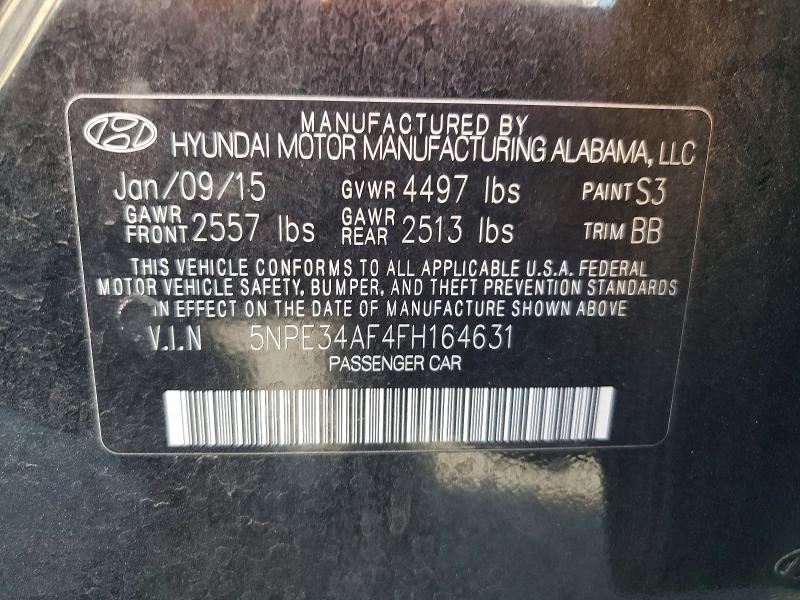 Auction sale of the 2015 Hyundai Sonata, vin: 5NPE34AF4FH164631, lot number: 70874276