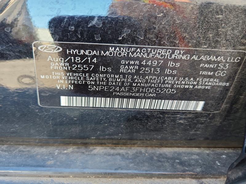 68110066 :رقم المزاد ، 5NPE24AF3FH065205 vin ، 2015 Hyundai Sonata مزاد بيع