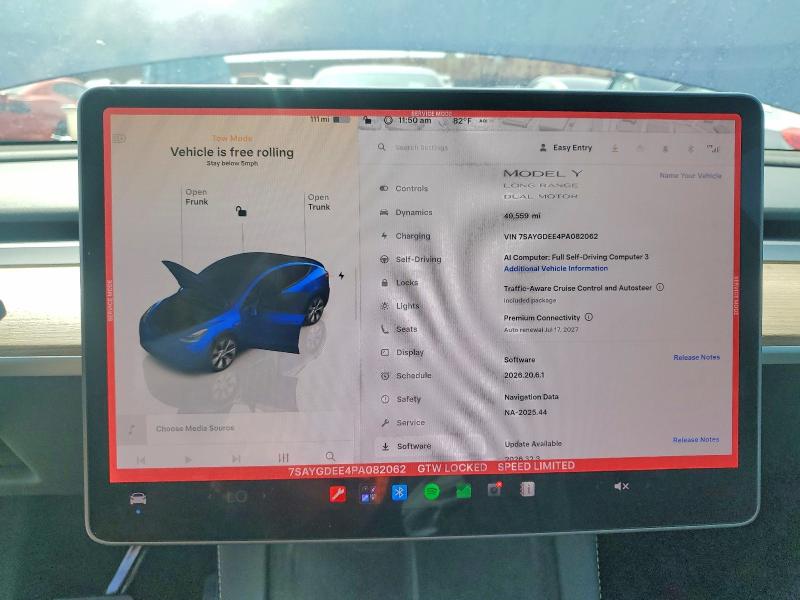 70343256 :رقم المزاد ، 7SAYGDEE4PA082062 vin ، 2023 Tesla Model Y مزاد بيع