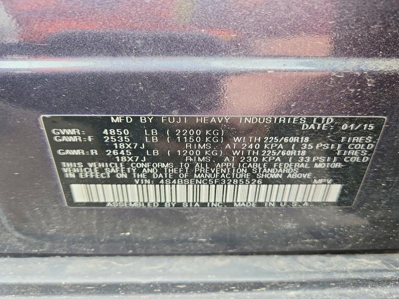 2015 Subaru Outback მანქანა იყიდება აუქციონზე, vin: 4S4BSENC5F3285526, აუქციონის ნომერი: 69384536