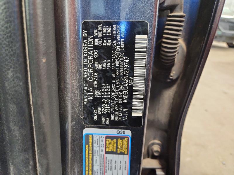 68372096 :رقم المزاد ، KNDEUCAA8N7279747 vin ، 2022 Kia Seltos مزاد بيع