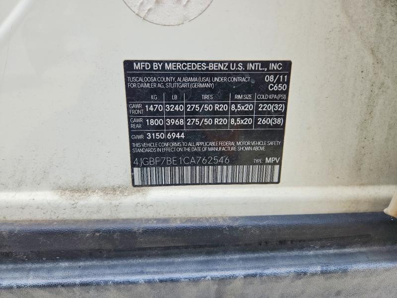 67055056 :رقم المزاد ، 4JGBF7BE1CA762546 vin ، 2012 Mercedes-benz Gl مزاد بيع