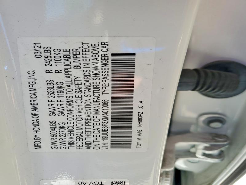 68952126 :رقم المزاد ، 19UUB6F3XMA010066 vin ، 2021 Acura Tlx مزاد بيع