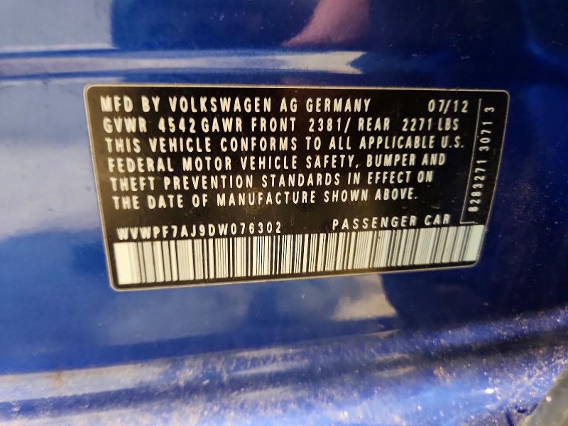 Aukcja sprzedaży 2013 Volkswagen Golf R, vin: WVWPF7AJ9DW076302, numer aukcji: 71021706