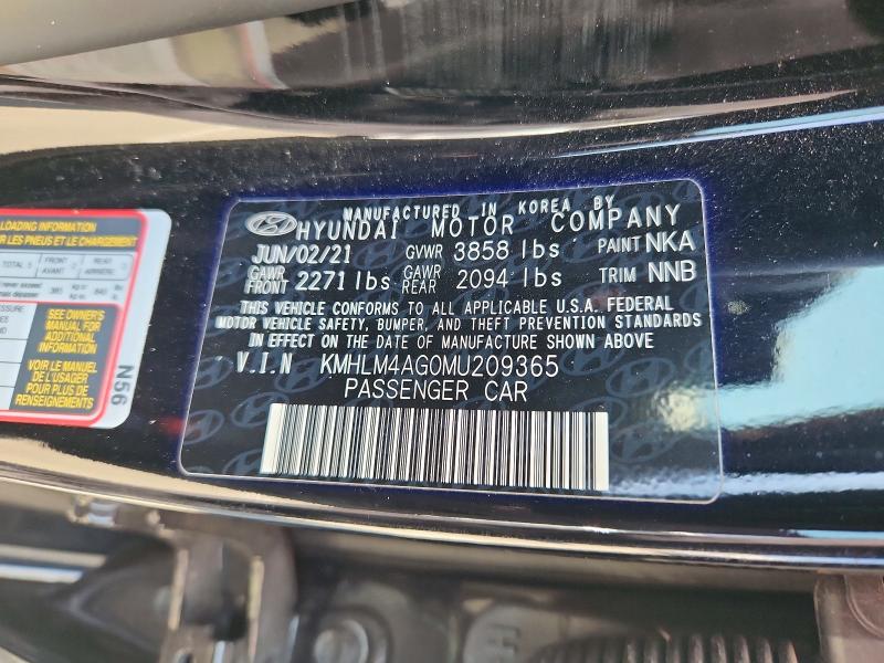 Продаж на аукціоні авто 2021 Hyundai Elantra, vin: KMHLM4AG0MU209365, номер лоту: 69056366