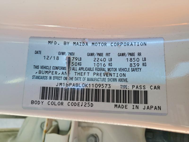 Продажа на аукционе авто 2019 Mazda 3, vin: JM1BPABL0K1109573, номер лота: 67365216
