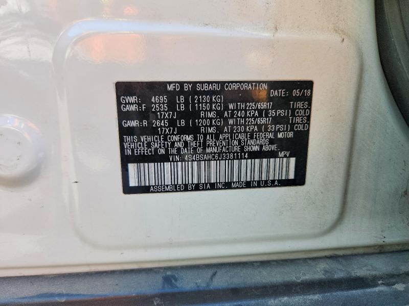 Продаж на аукціоні авто 2018 Subaru Outback, vin: 4S4BSAHC6J3381114, номер лоту: 70144196