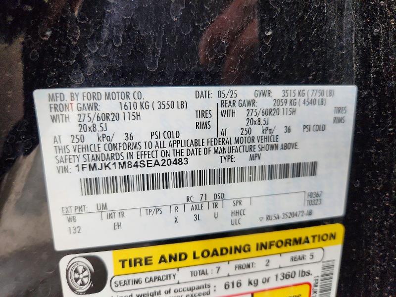 Auction sale of the 2025 Ford Expedition, vin: 1FMJK1M84SEA20483, lot number: 69568776