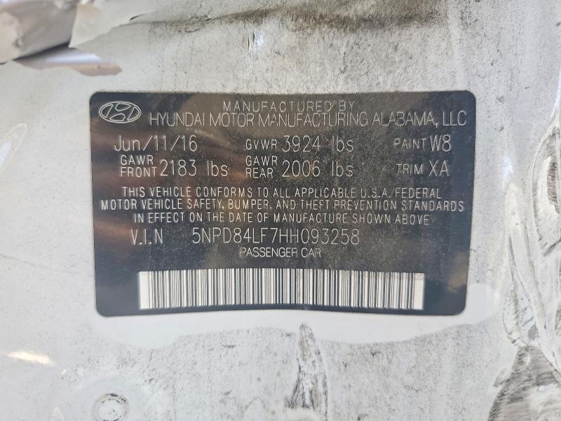 Продаж на аукціоні авто 2017 Hyundai Elantra, vin: 5NPD84LF7HH093258, номер лоту: 68331016
