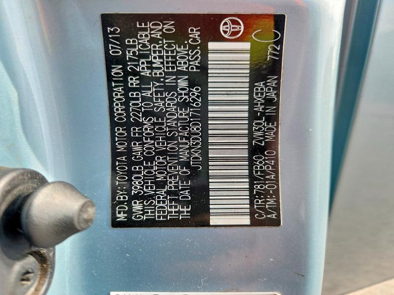 Aukcja sprzedaży 2013 Toyota Prius, vin: JTDKN3DU8D1716296, numer aukcji: 70238846