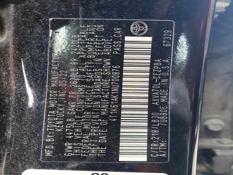 Продажа на аукционе авто 2022 Toyota Camry, vin: 4T1K61AK1NU700876, номер лота: 66764016