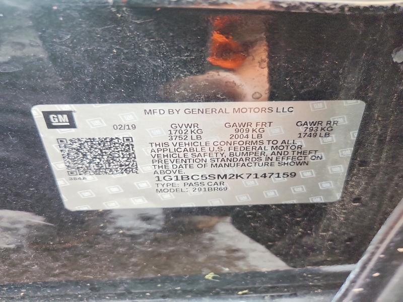 Aukcja sprzedaży 2019 Chevrolet Cruze, vin: 1G1BC5SM2K7147159, numer aukcji: 67562876