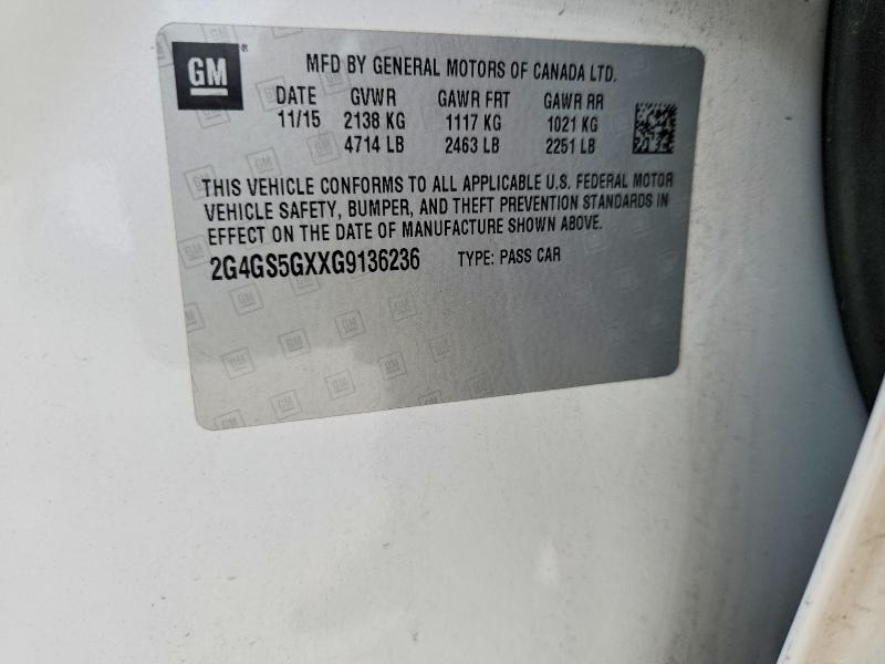 Aukcja sprzedaży 2016 Buick Regal, vin: 2G4GS5GXXG9136236, numer aukcji: 68250026