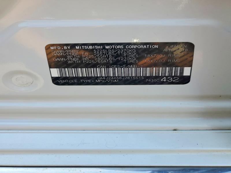 Auction sale of the 2018 Mitsubishi Outlander, vin: JA4J24A56JZ615515, lot number: 66992026