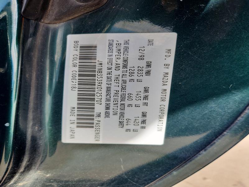 Продажа на аукционе авто 1999 Mazda Mx-5 Miata, vin: JM1NB3539X0125707, номер лота: 68861456