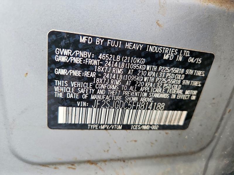 Aukcja sprzedaży 2015 Subaru Forester, vin: JF2SJGDC5FH814188, numer aukcji: 67113256