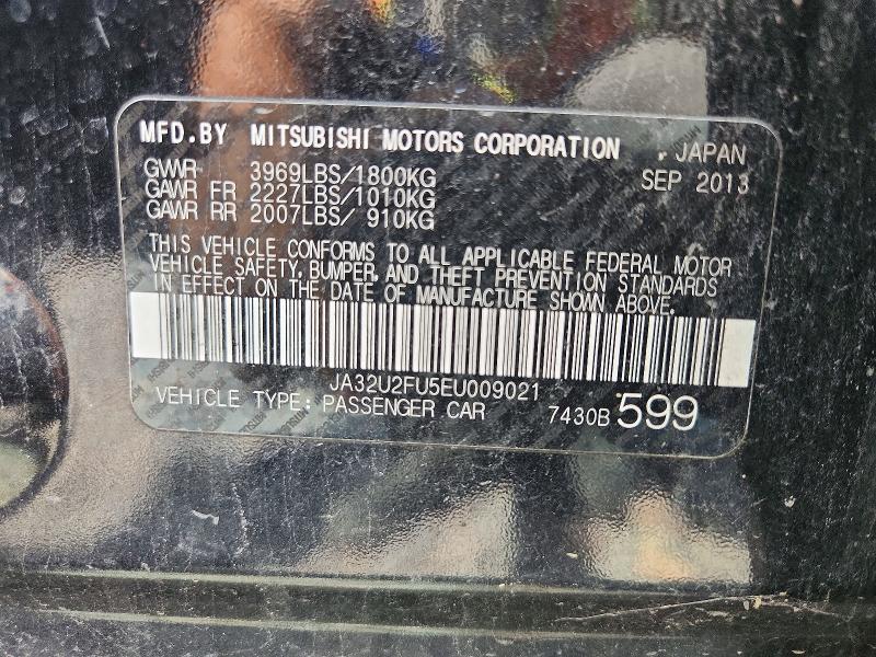 67892816 :رقم المزاد ، JA32U2FU5EU009021 vin ، 2014 Mitsubishi Lancer مزاد بيع