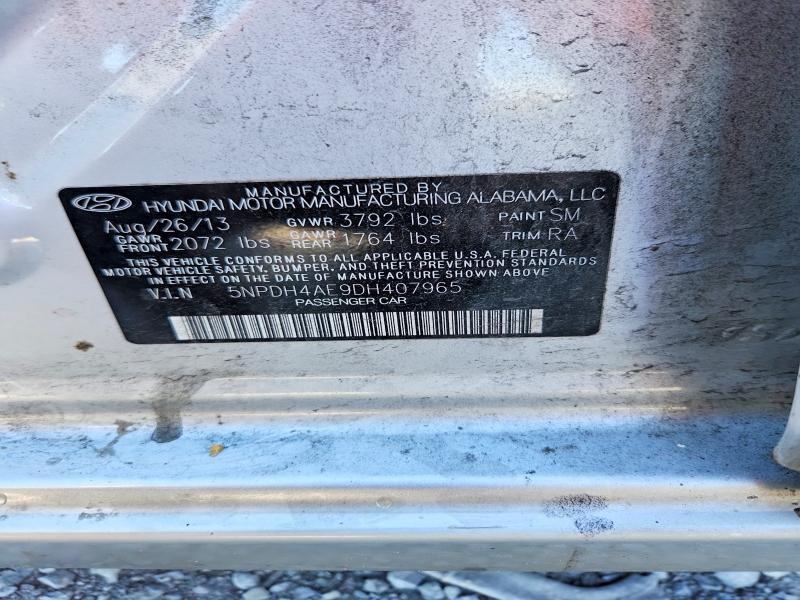 Продаж на аукціоні авто 2013 Hyundai Elantra, vin: 5NPDH4AE9DH407965, номер лоту: 70441176