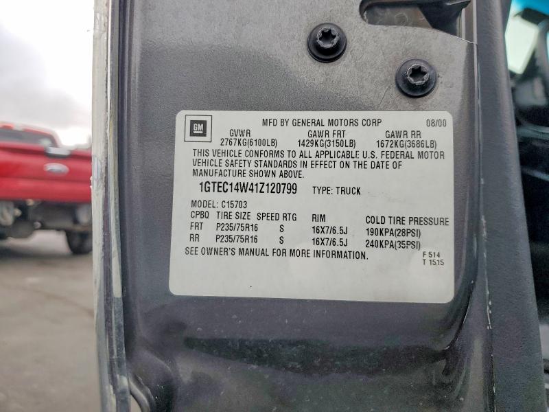 69193186 :رقم المزاد ، 1GTEC14W41Z120799 vin ، 2001 Gmc New Sierra مزاد بيع