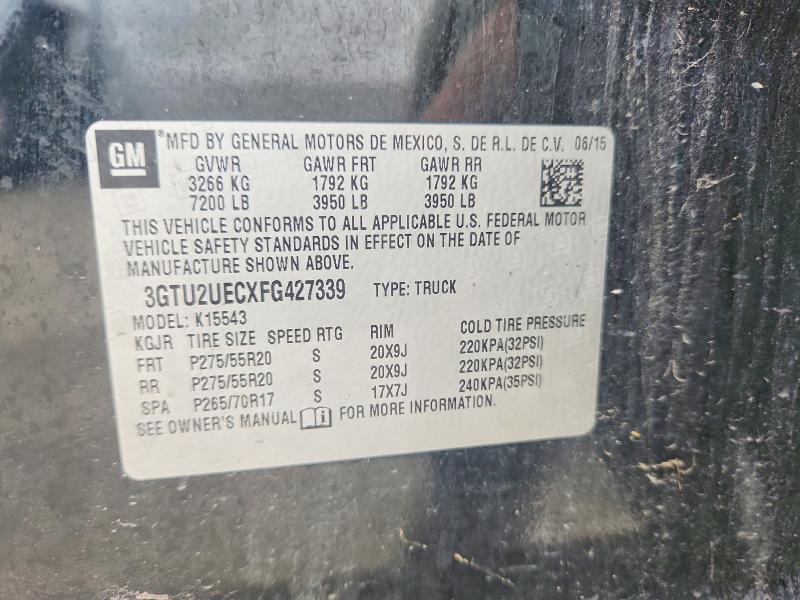 Продаж на аукціоні авто 2015 Gmc Sierra, vin: 3GTU2UECXFG427339, номер лоту: 70866126
