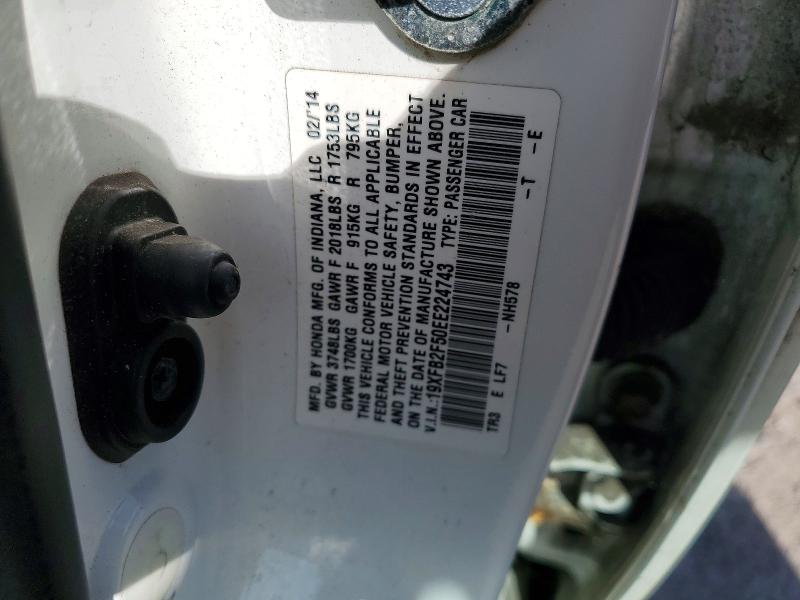 Продаж на аукціоні авто 2014 Honda Civic, vin: 19XFB2F50EE224743, номер лоту: 69594016