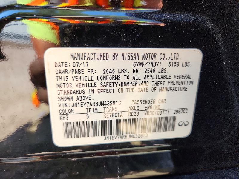 Aukcja sprzedaży 2018 Infiniti Q50, vin: JN1EV7AR8JM432913, numer aukcji: 67961696