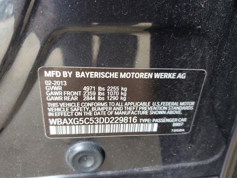 Auction sale of the 2013 Bmw 528, vin: WBAXG5C53DD229816, lot number: 67509266
