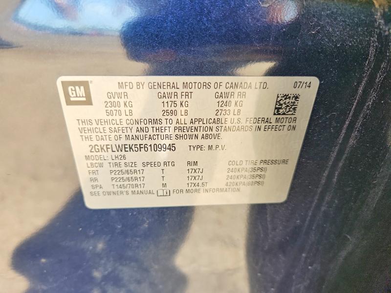 Aukcja sprzedaży 2015 Gmc Terrain, vin: 2GKFLWEK5F6109945, numer aukcji: 68032916