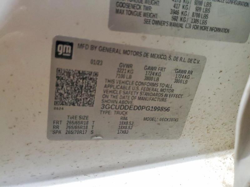 Продаж на аукціоні авто 2023 Chevrolet Silverado, vin: 3GCUDDED0PG199856, номер лоту: 69007706