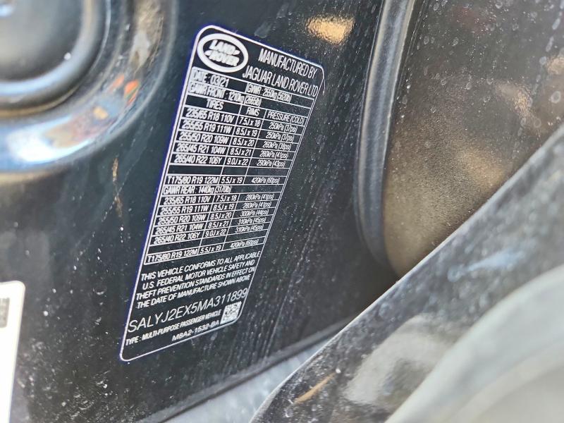 67908856 :رقم المزاد ، SALYJ2EX5MA311899 vin ، 2021 Land Rover Range Rover Velar مزاد بيع