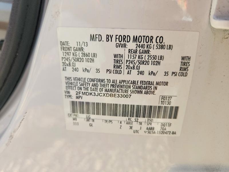 2013 Ford Edge მანქანა იყიდება აუქციონზე, vin: 2FMDK3JCXDBE33007, აუქციონის ნომერი: 68436786
