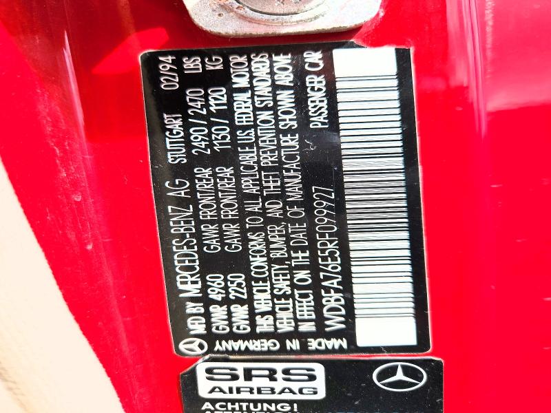 68279016 :رقم المزاد ، WDBFA76E5RF099927 vin ، 1994 Mercedes-benz Sl مزاد بيع