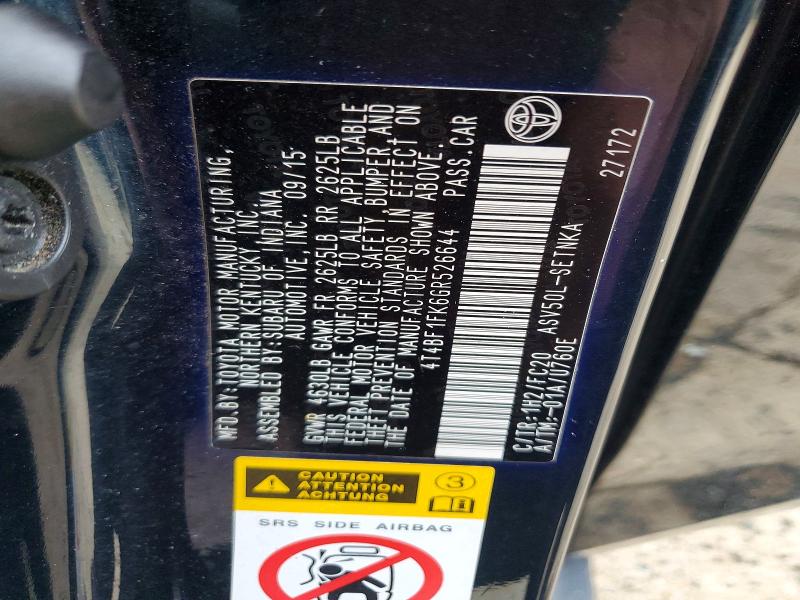 Продажа на аукционе авто 2016 Toyota Camry, vin: 4T4BF1FK6GR526644, номер лота: 70520996