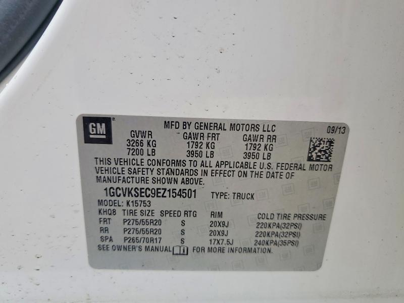 68250346 :رقم المزاد ، 1GCVKSEC9EZ154501 vin ، 2014 Chevrolet Silverado مزاد بيع