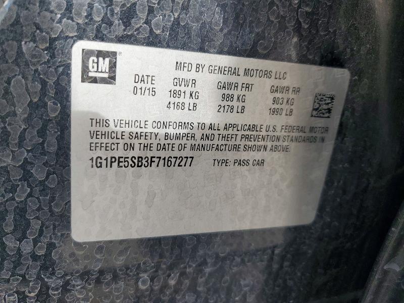 68664306 :رقم المزاد ، 1G1PE5SB3F7167277 vin ، 2015 Chevrolet Cruze مزاد بيع