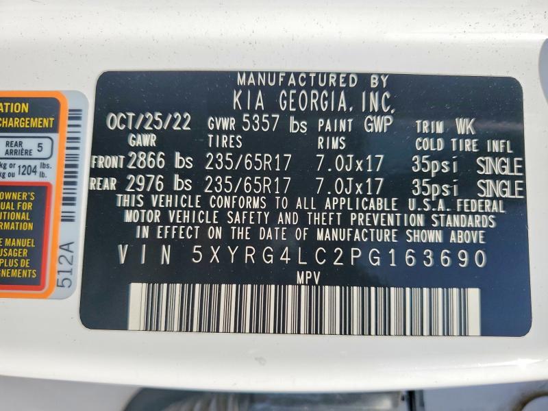 69918836 :رقم المزاد ، 5XYRG4LC2PG163690 vin ، 2023 Kia Sorento مزاد بيع