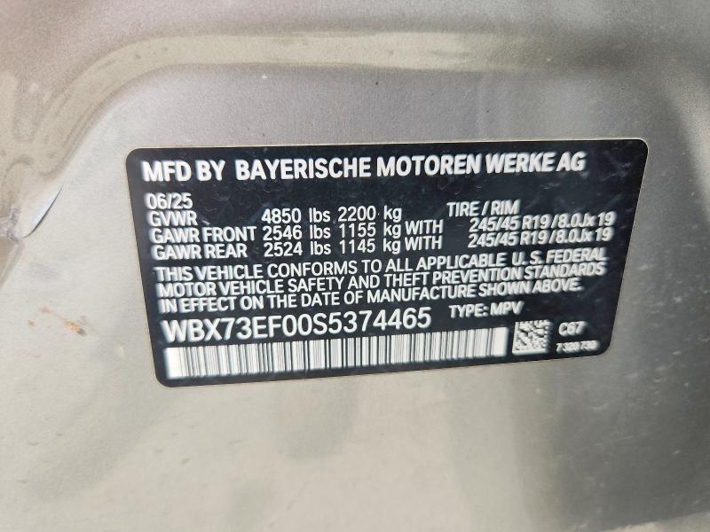 2025 Bmw X1 მანქანა იყიდება აუქციონზე, vin: WBX73EF00S5374465, აუქციონის ნომერი: 65084176