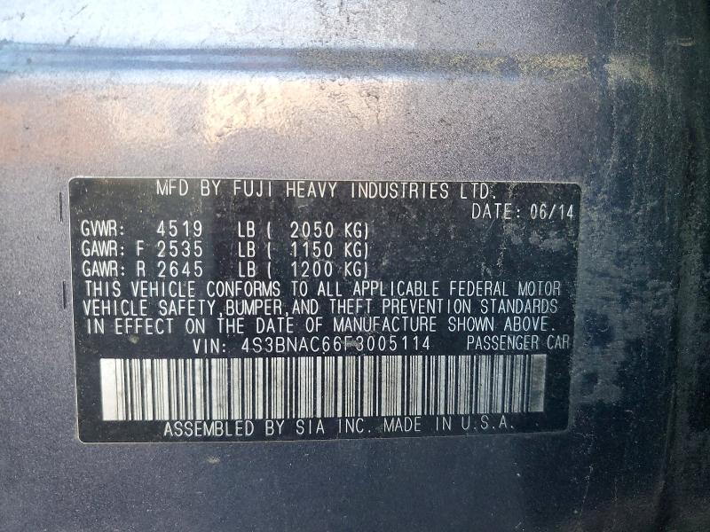 Продаж на аукціоні авто 2015 Subaru Legacy, vin: 4S3BNAC66F3005114, номер лоту: 68665886