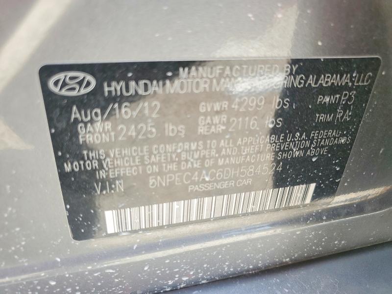 67850926 :رقم المزاد ، 5NPEC4AC6DH584524 vin ، 2013 Hyundai Sonata مزاد بيع
