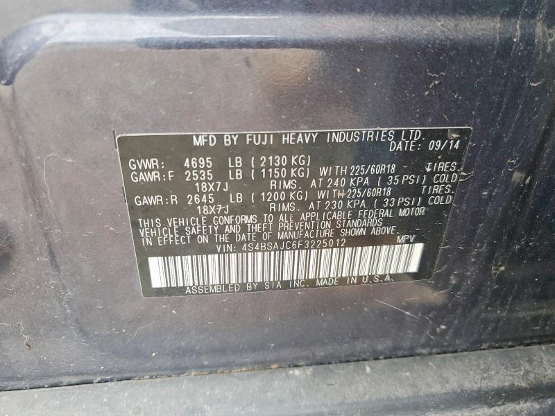 Aukcja sprzedaży 2015 Subaru Outback, vin: 4S4BSAJC6F3225012, numer aukcji: 68564966
