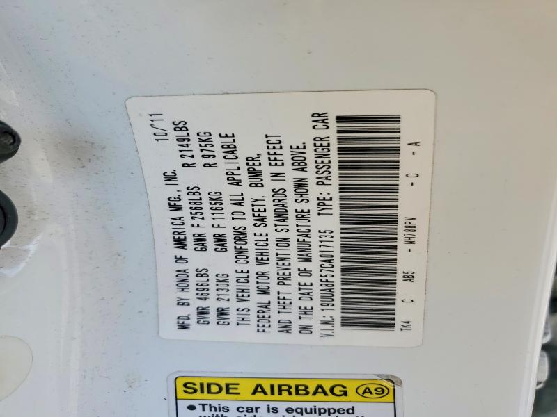 2012 Acura Tl მანქანა იყიდება აუქციონზე, vin: 19UUA8F57CA017135, აუქციონის ნომერი: 67499556