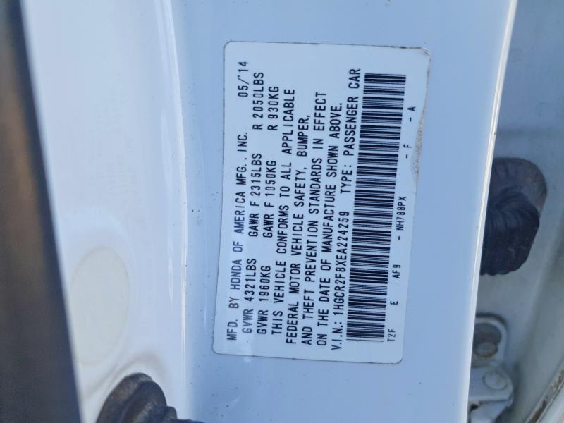 Продажа на аукционе авто 2014 Honda Accord, vin: 1HGCR2F8XEA224259, номер лота: 69108676