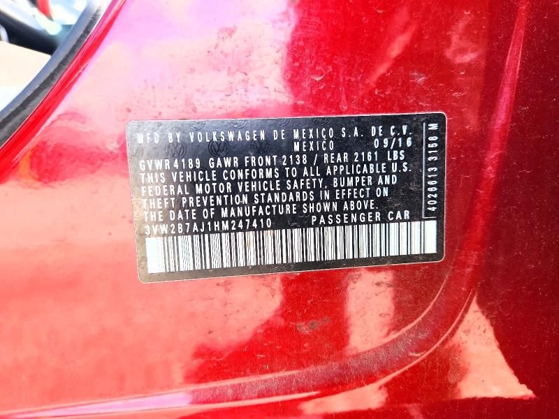 Продаж на аукціоні авто 2017 Volkswagen Jetta, vin: 3VW2B7AJ1HM247410, номер лоту: 67737356