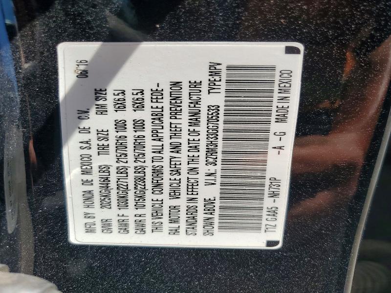 69377226 :رقم المزاد ، 3CZRM3H33GG705533 vin ، 2016 Honda Cr-v مزاد بيع
