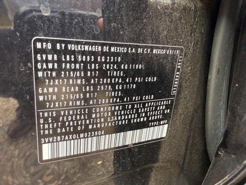 Продаж на аукціоні авто 2020 Volkswagen Tiguan, vin: 3VV2B7AX0LM023904, номер лоту: 69956886