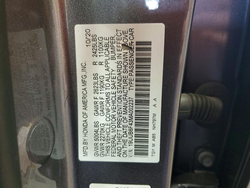 Продажа на аукционе авто 2021 Acura Tlx, vin: 19UUB6F43MA002237, номер лота: 68186666